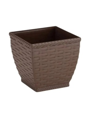 VASO CACHEPO RATTAN GRANDE QUAD. COR COFFEE UN. INJEPLASTEC