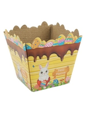 MINI CACHEPOT PÁSCOA 9X9X8,5CM UNIDADE
