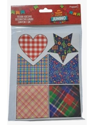 TECIDO ADESIVO JUNINO 20,5X15CM UN. POPPER