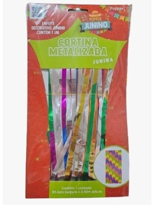 CORTINA METALIZADA JUNINA 91,4CMX2,43M UN. POPPER