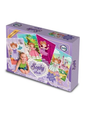 Brinquedo Quebra Cabeca Puzzle da Sophy com 100 Pecas e 4 Placas