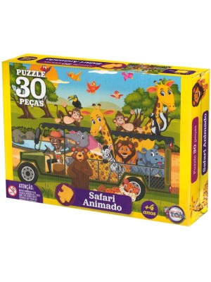 QUEBRA CABEÇA SAFARI ANIMADO 30PCS UN. TOIA BRINQUEDOS