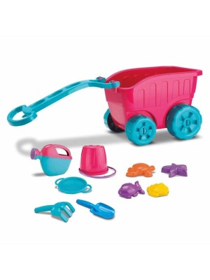 Diver Carriola Pink Praia Infantil Carrinho Regador Rastelo