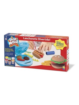 Massa Massinha Modelar Com 5 Acessórios Lanchonete Divertida