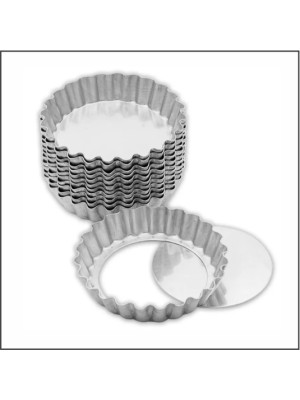 FORMA TORTINHA CRESPA C/ FUNDO REMOVIVEL C/3 PCS UN.