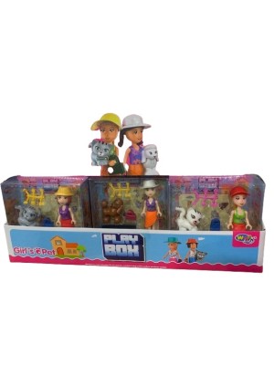 BONECA DE MONTAR GIRLS PET PLAY BOX SORTIDO UN. WELLMIX