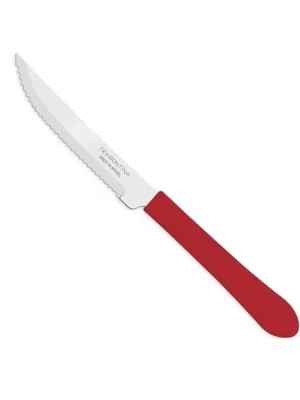 FACA CHURRASCO INOX 4 LEME VERMELHO UN. TRAMONTINA