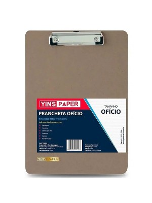 PRANCHETA OFICIO EM MDF C/ PRENDEDOR EM METAL UN.