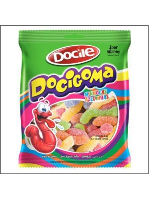 BALA DE GOMA DOCIGOMA MINHOCAS AZEDINHAS 160G UN. DOCILE