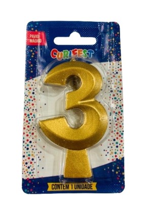 VELA CONCEPT METALLIC DOURADA N 3 - (4561) UN. CURIFEST