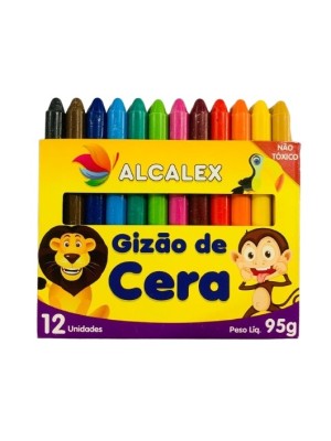 GIZÃO DE CERA C/12 CORES 95G UN.