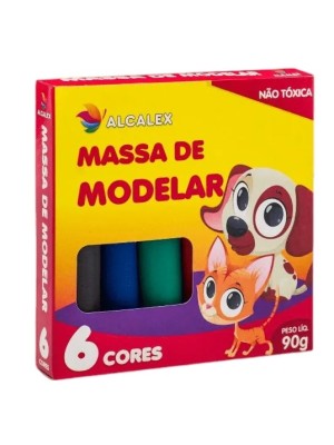 MASSA DE MODELAR C/6 CORES 90G UN.