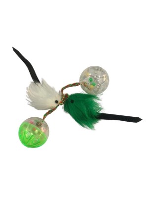 BOLA INTERATIVA KIT C/2PCS C/ GUIZO PARA GATO 3.8CM UN. INGA