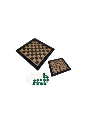 JOGO DE DAMA E TRILHA DE PLAST. AMAR E