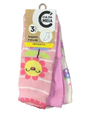 MEIA SOQUETE INFANTIL 3PARES 23-26 UN. CIA DA MEIA