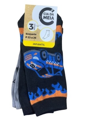 MEIA SOQUETE INFANTIL 3PARES 23-26 UN. 