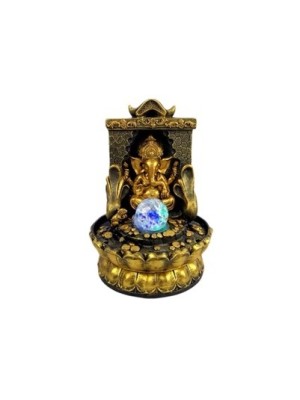 FONTE DE AGUA GANESH C/ BOLA DE VIDRO BIVOLT MS0119 UN. GM GOLD