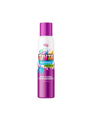 Tinta Spray Para Cabelo Violeta 150ml Temporária Fácil Aplicação Cor Vibrante Para Festas Carnaval Cosplay e Eventos