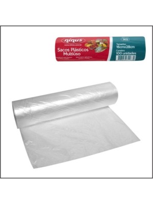 ROLO DE SACO PLASTICO MULTIUSO 5KG 28X40CM C/50 UN.