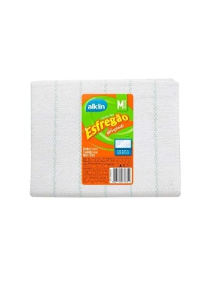 Pano Esfregão Alvejado 40x67cm Branco para Todos os Pisos