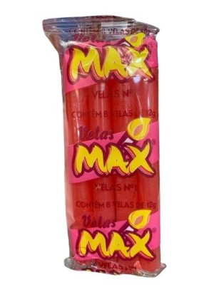 VELA N 1 VERMELHA 8PCS 12G UN. VELAS MAX