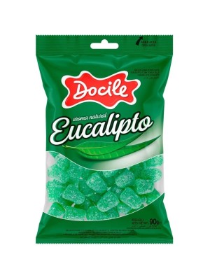 Bala de Goma Mini Eucalipto 90g Docile – Gomas Refrescantes Macias Aromatizadas com Aroma Natural para Consumo Diário e Lembrancinhas