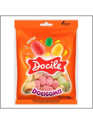 BALA DE GOMA DOCIGOMA SINO FRUTAS 70G UN. DOCILE