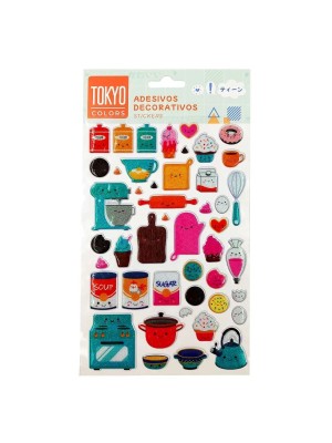 ADESIVOS DECORATIVOS C/27PCS EM POLICLORETO DE VINILA UN. MULTIART