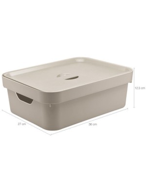 CAIXA ORGANIZADORA BEGE COLLECTION 10L DE PLAST. UTILITY