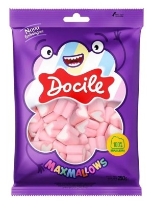 MARSHMALLOW CORACAO MORANGO 250G UN. DOCILE