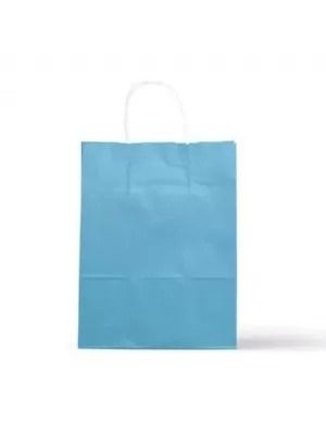Sacola de Papel Kraft Colorido P 18x22x9cm Azul Bebê