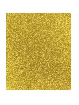 PLACA DE E.V.A C/GLITTER 40X48CM PCT C/5 FOLHAS OURO