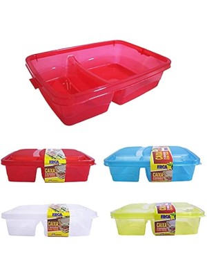 CAIXA C/2 DIVISOES E TRAVAS 23X16X5,5CM UN.