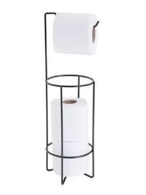 Suporte para Papel Higiênico Azzo em Aço Carbono com Acabamento Preto
