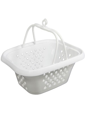 CESTINHO PARA PRENDEDOR DE ROUPAS BRANCO 24X18,8X11CM UN.