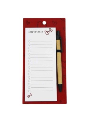 BLOCO DE NOTAS COM CANETA 2PCS 10X20CM UN.