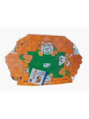 CESTA PASCOA M PCT C/20PCS 17X12,5X8CM UN. ESTAMPA COELHO