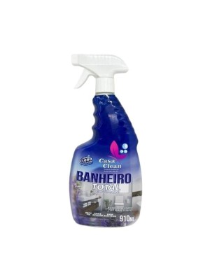 Limpador Banheiro Total Casa Clean 910ml com Cloro para Limpeza Profunda de Superfícies de Banheiro