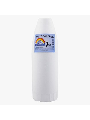 Porta Cerveja 1L de Isopor Térmico Branco – Conserva Bebida Gelada por Mais Tempo, Leve e Ideal para Churrasco, Praia e Lazer