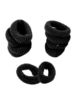 ELASTICO PARA CABELO TRANSADO PRETO C/4PCS