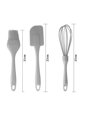 UTENSILIOS KIT C/3PCS CONFEITEIRO DE SILICONE CINZA UN.