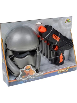 LANÇA DARDO C/6 DARDOS E MASCARA DARTZ UN.