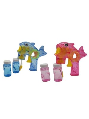 PISTOLA DE BOLHAS COM LUZ 3 CORES INCLUI 2XFRASCOS DE BOLHAS UN.