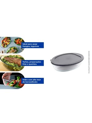 ASSADEIRA C/ TAMPA OVAL NORMAL 3000ML UN.