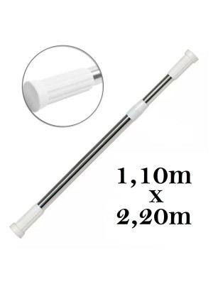 VARAO PARA CORTINA DE BANHEIRO 110-200CM UN. 