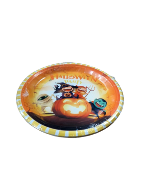 Prato de Papel Halloween Party 18cm c/8pcs Descartável Festa Infantil e Adulto