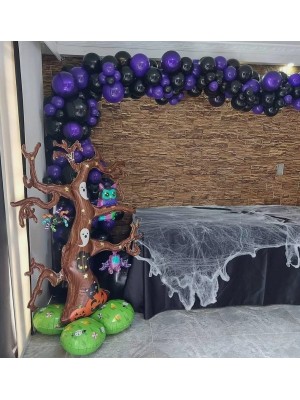Balão Metalizado Árvore Halloween 99x124cm com Base 73x73cm – Decoração Gigante para Festas, Eventos e Ambientes Temáticos