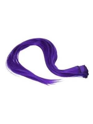 Mechas Lisas Sintéticas 50cm Cor Roxa para Fantasia Halloween e Eventos