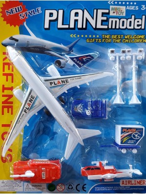 Mini Aeroporto Avião de Brinquedo Veículos Bombeiro Carrinho de Bagagem com Acessorios