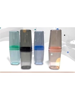 Porta escova de dente e creme dental acrílico com tampa transparente